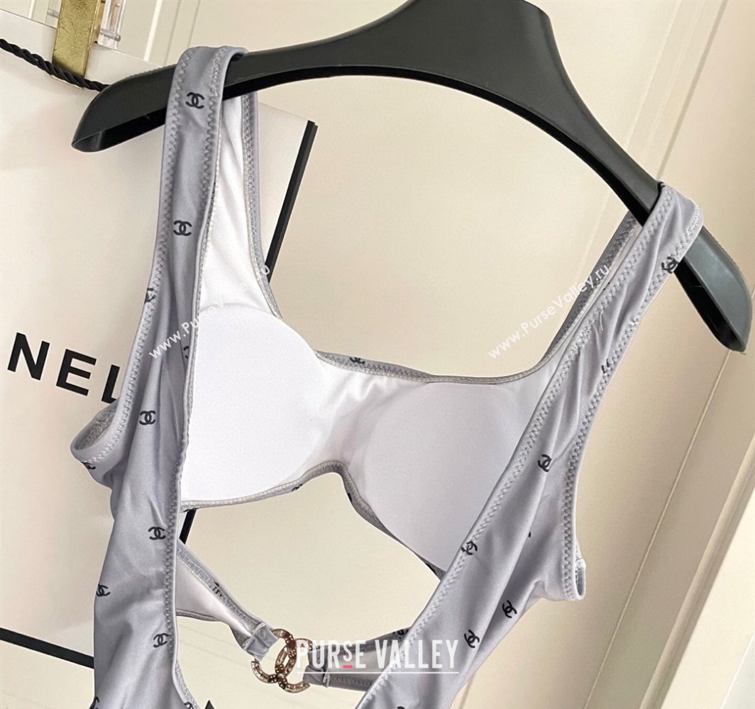 Chanel CC Allover One-Piece Swimwear Grey 2025 0313 (SHI-250313023)