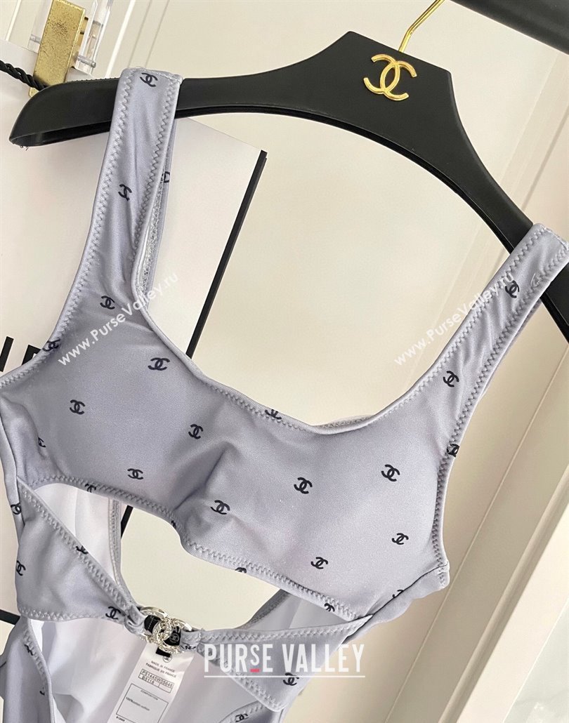 Chanel CC Allover One-Piece Swimwear Grey 2025 0313 (SHI-250313023)