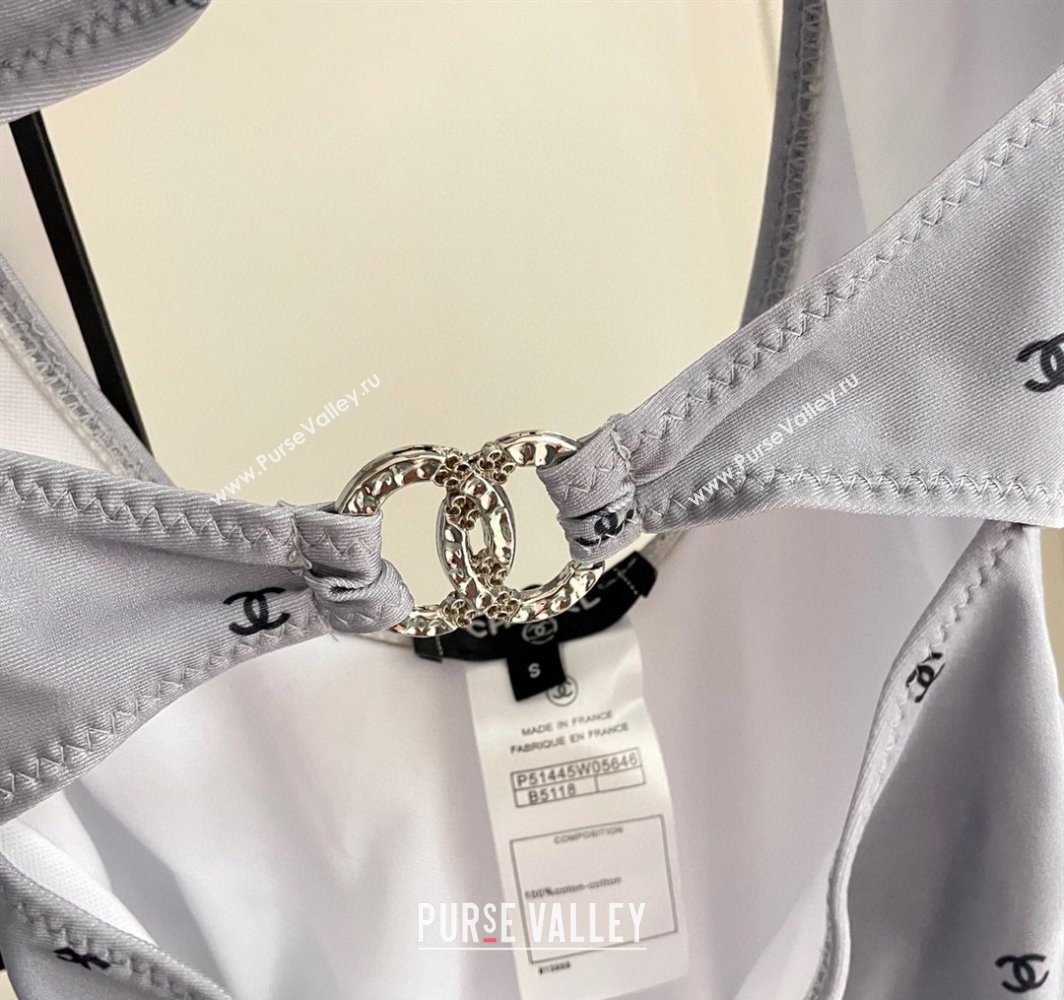 Chanel CC Allover One-Piece Swimwear Grey 2025 0313 (SHI-250313023)
