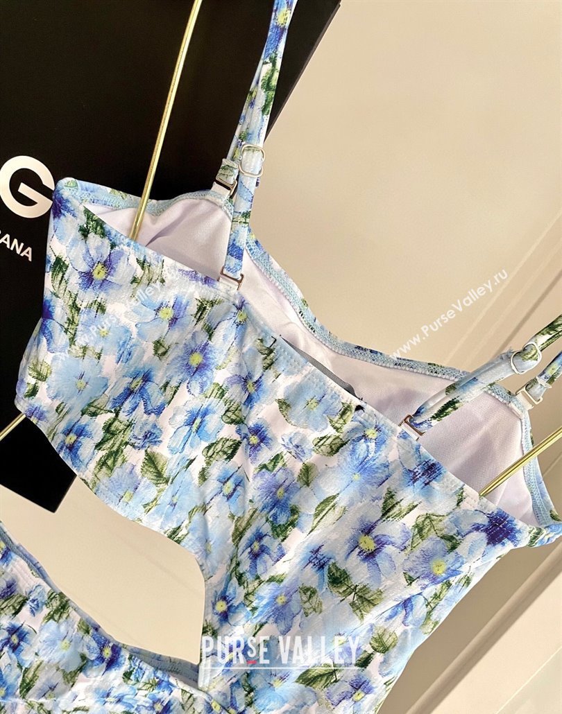 Dolce Gabbana One-Piece Swimwear with Bloom Blue 2025 0313 (SHI-250313116)