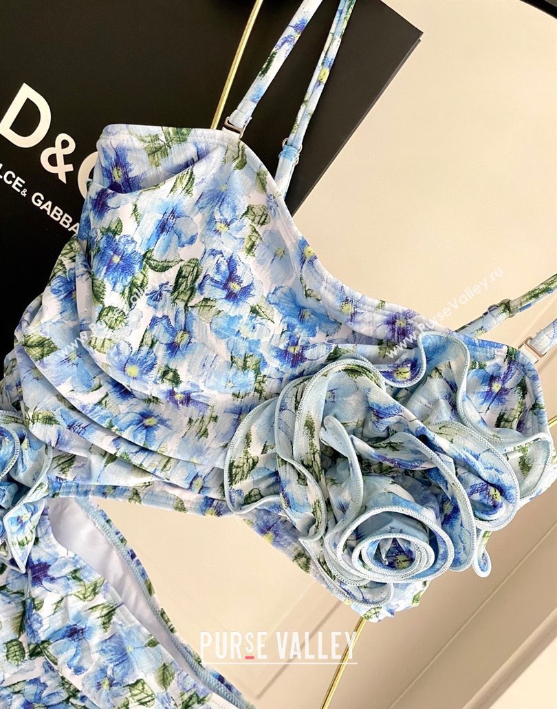 Dolce Gabbana One-Piece Swimwear with Bloom Blue 2025 0313 (SHI-250313116)