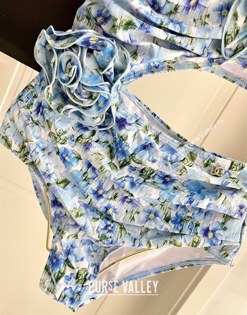 Dolce Gabbana One-Piece Swimwear with Bloom Blue 2025 0313 (SHI-250313116)