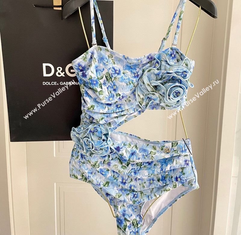Dolce Gabbana One-Piece Swimwear with Bloom Blue 2025 0313 (SHI-250313116)