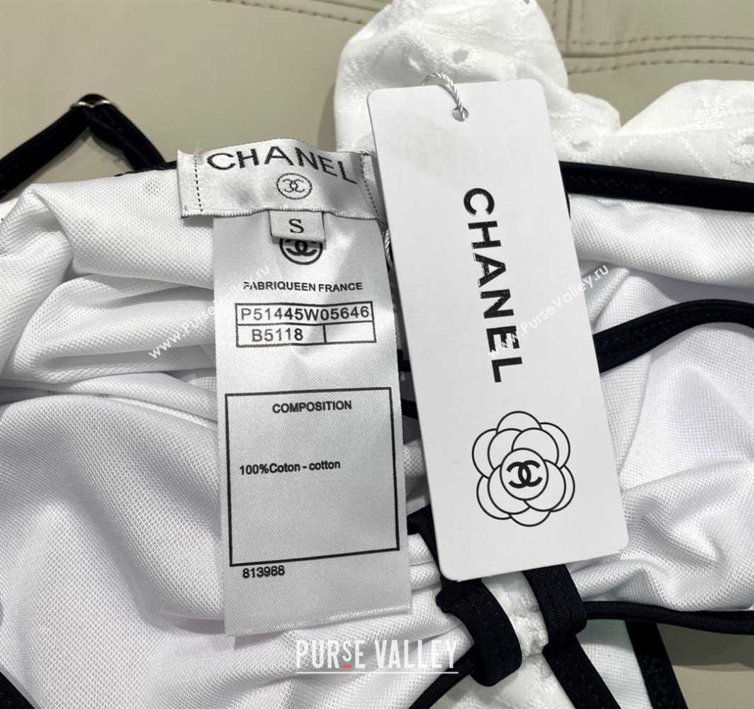 Chanel Two-Pieces Swimwear with Openwork White 2025 0313 (SHI-250313094)