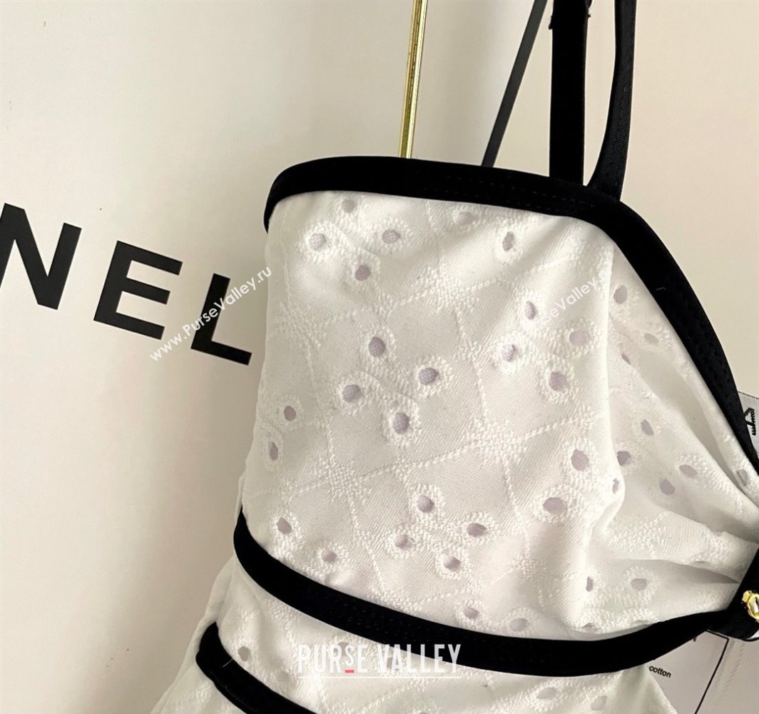 Chanel Two-Pieces Swimwear with Openwork White 2025 0313 (SHI-250313094)