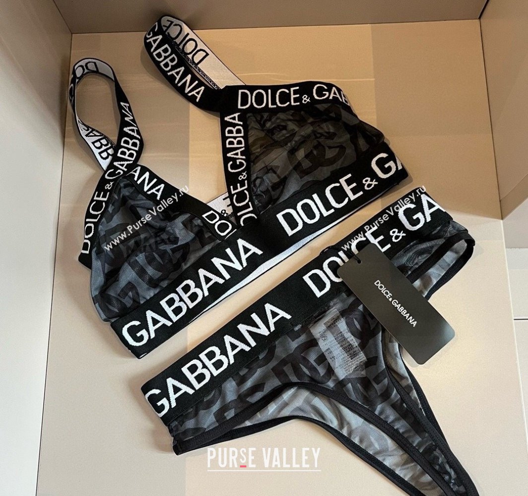 Dolce Gabbana Mesh Two-Pieces Swimwear Black 2025 0313 (WM-250313035)