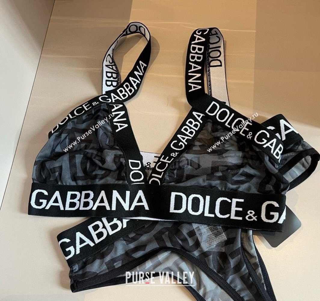 Dolce Gabbana Mesh Two-Pieces Swimwear Black 2025 0313 (WM-250313035)