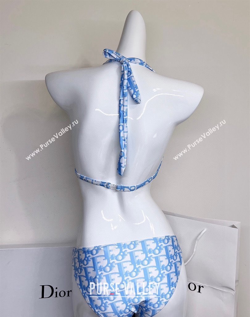 Dior Neck Two-Pieces Swimwear Blue 2025 0313 (WM-250313038)