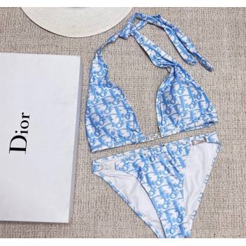 Dior Neck Two-Pieces Swimwear Blue 2025 0313 (WM-250313038)