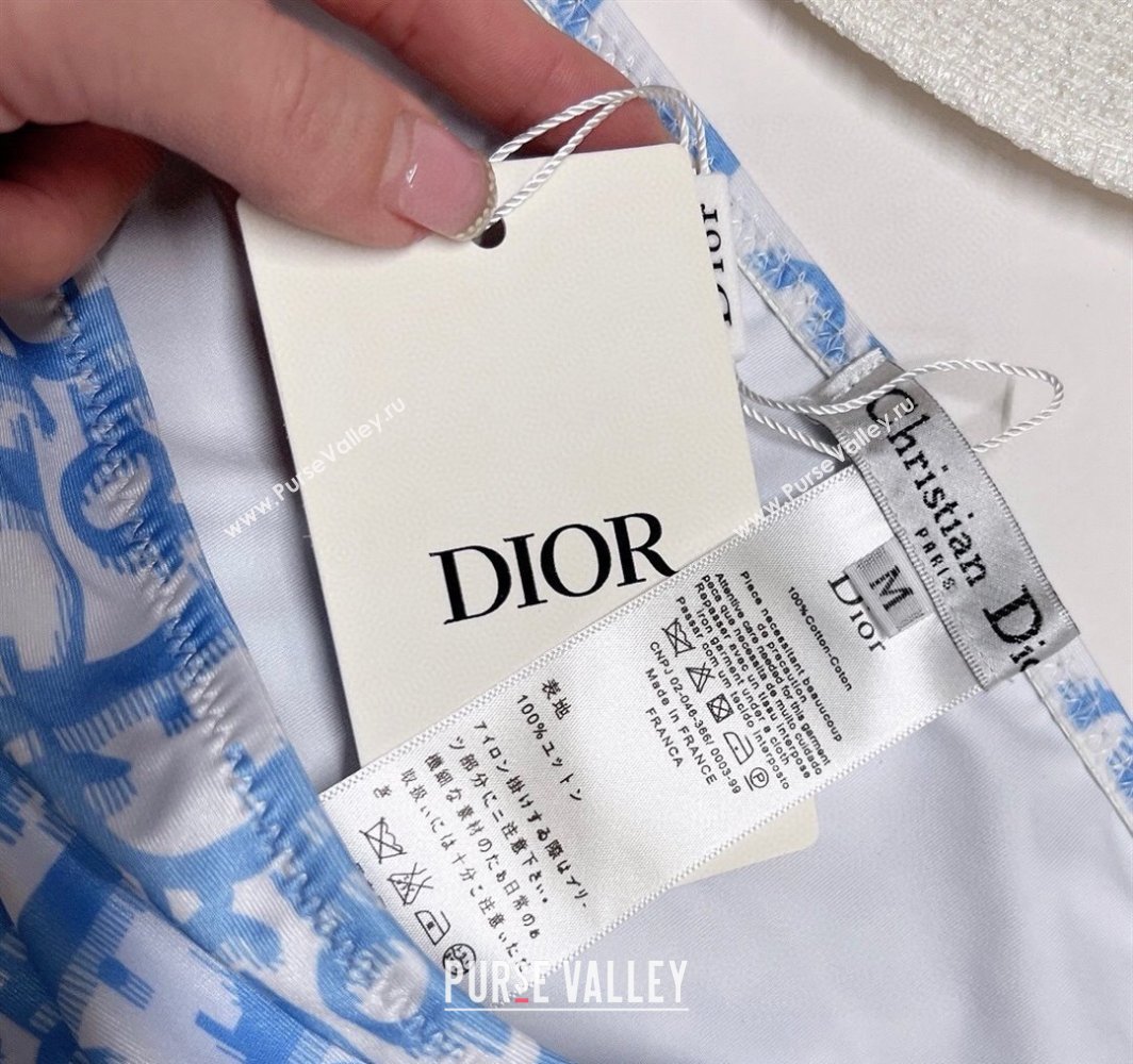 Dior Neck Two-Pieces Swimwear Blue 2025 0313 (WM-250313038)