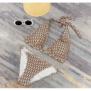Dior Neck Two-Pieces Swimwear Brown 2025 0313 (WM-250313039)
