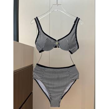 Chanel Striped Two-Pieces Swimwear Black 2025 0314 (WM-250314027)