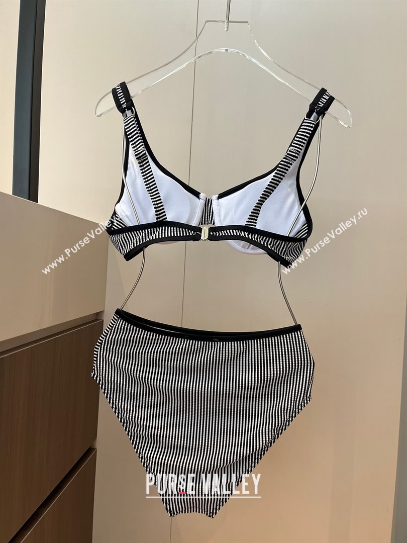 Chanel Striped Two-Pieces Swimwear Black 2025 0314 (WM-250314027)