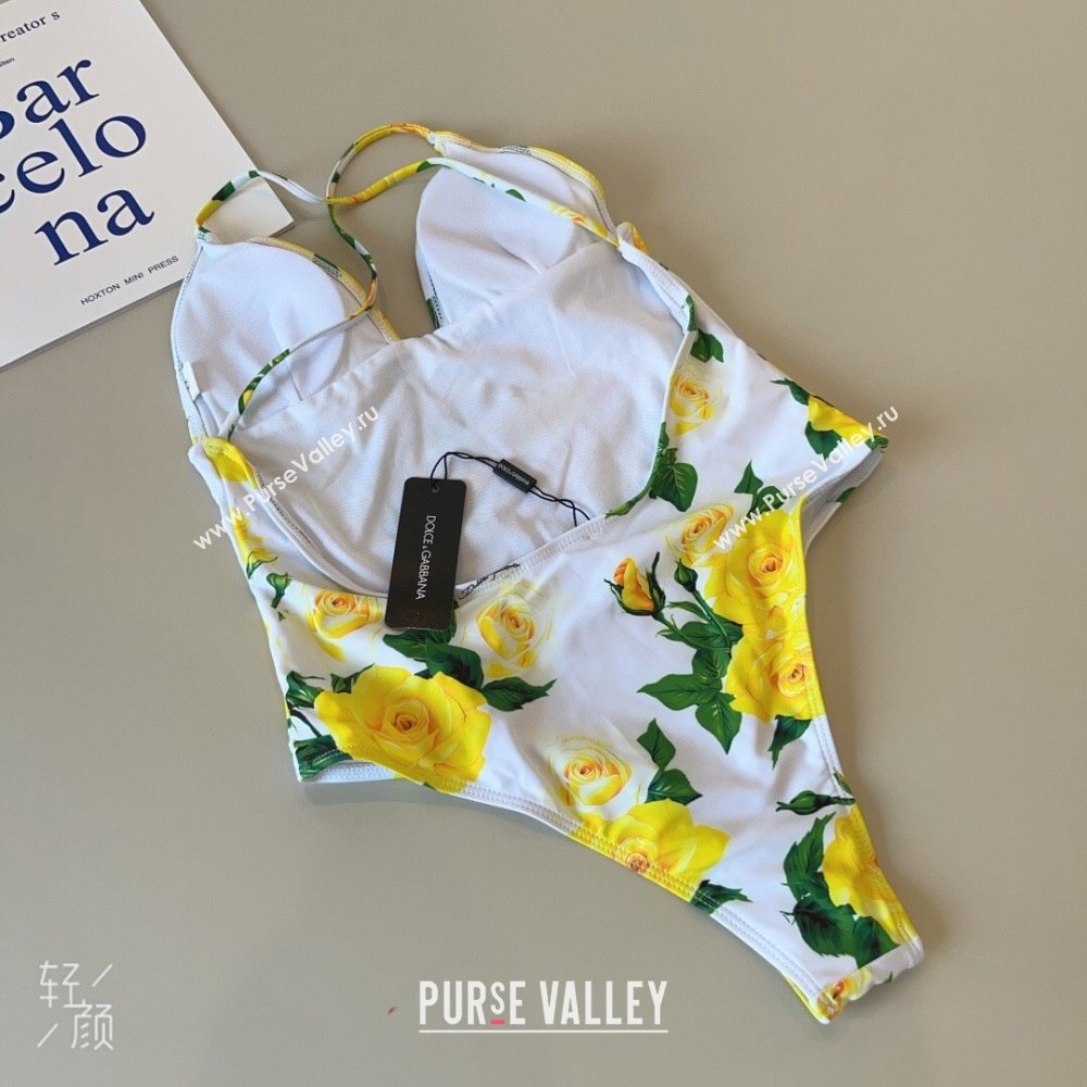 Dolce Gabbana One-Piece Swimwear White/Yellow/Green 2025 0314 (WM-250314026)