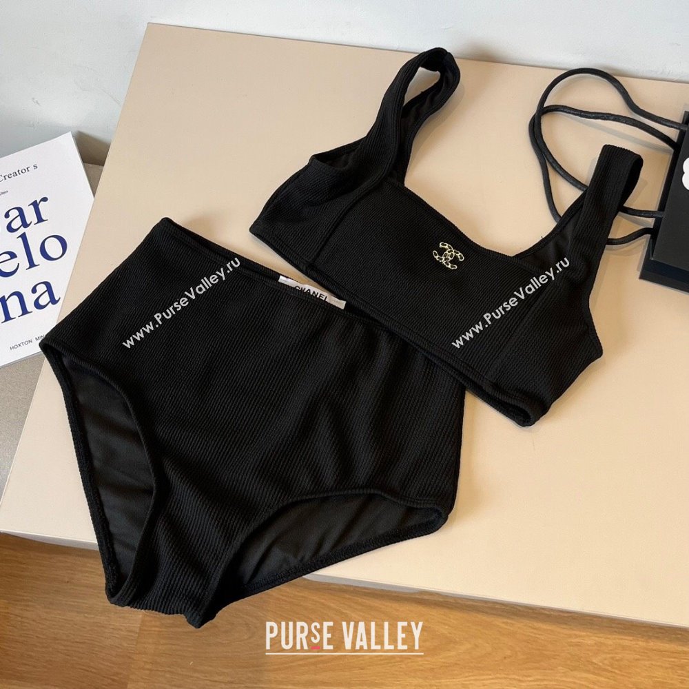 Chanel Knit Two-Pieces Swimwear Black 2025 0314 (WM-250314028)