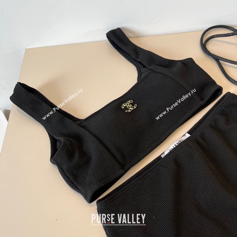 Chanel Knit Two-Pieces Swimwear Black 2025 0314 (WM-250314028)