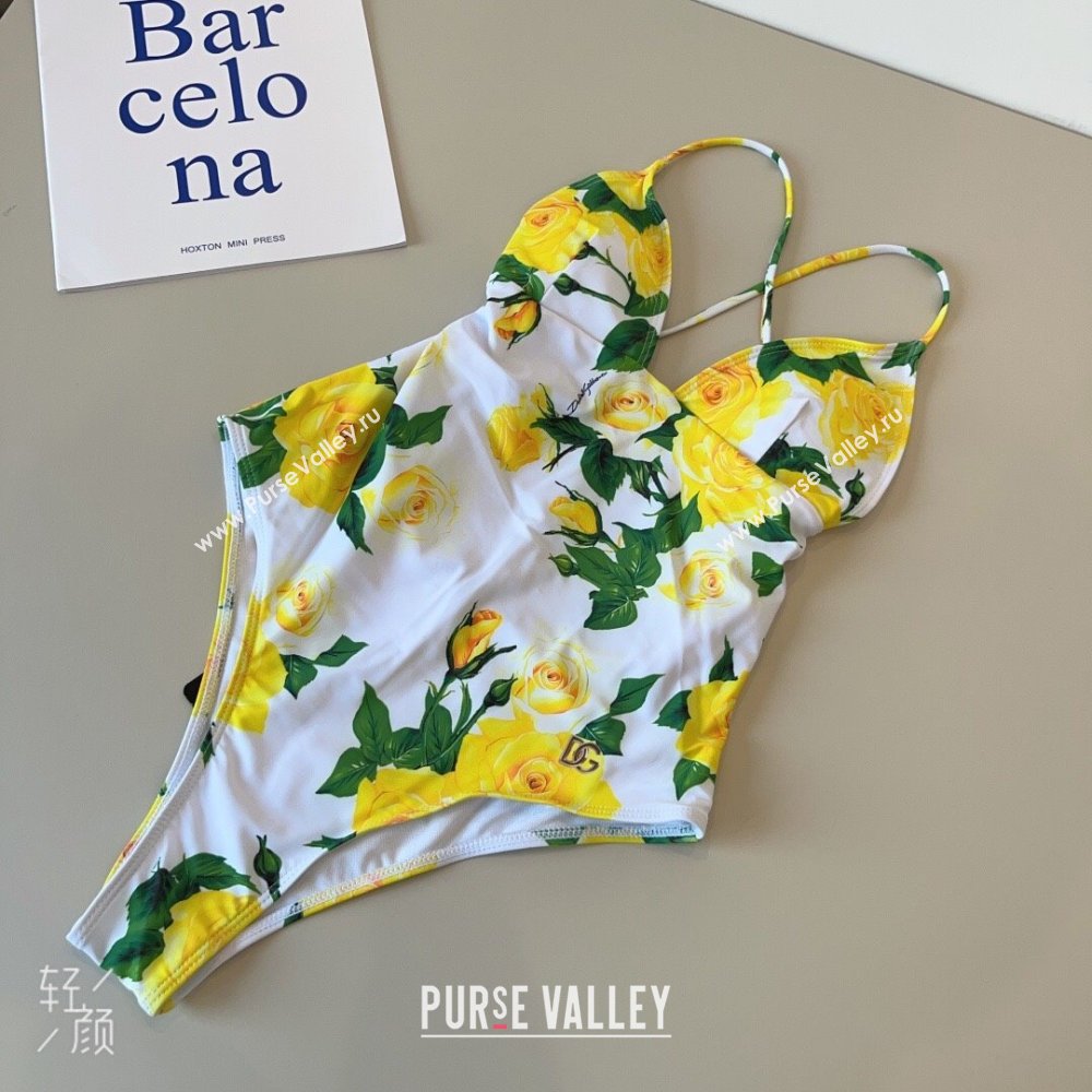 Dolce Gabbana One-Piece Swimwear White/Yellow/Green 2025 0314 (WM-250314026)