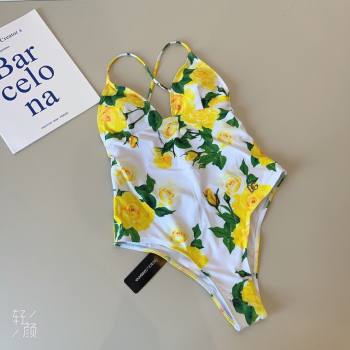 Dolce Gabbana One-Piece Swimwear White/Yellow/Green 2025 0314 (WM-250314026)