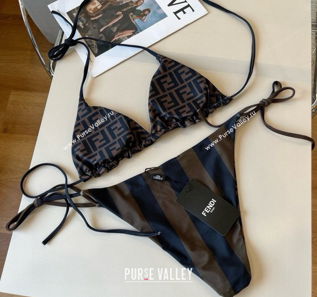 Fendi Reversible Two-Pieces Swimwear Brown 2025 0513 (XMN-250513088)