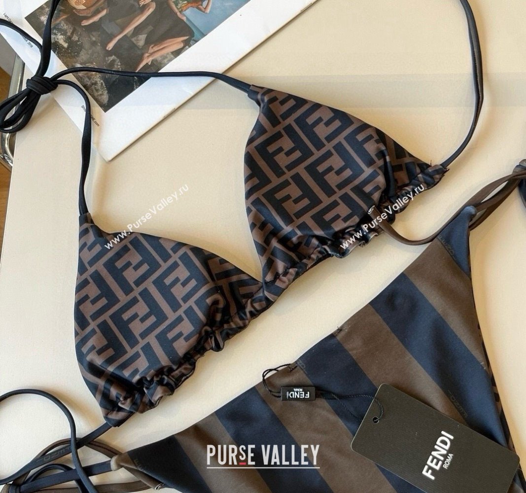 Fendi Reversible Two-Pieces Swimwear Brown 2025 0513 (XMN-250513088)