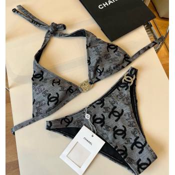 Chanel CC Two-Pieces Swimwear Grey 2025 0513 (XMN-250513082)
