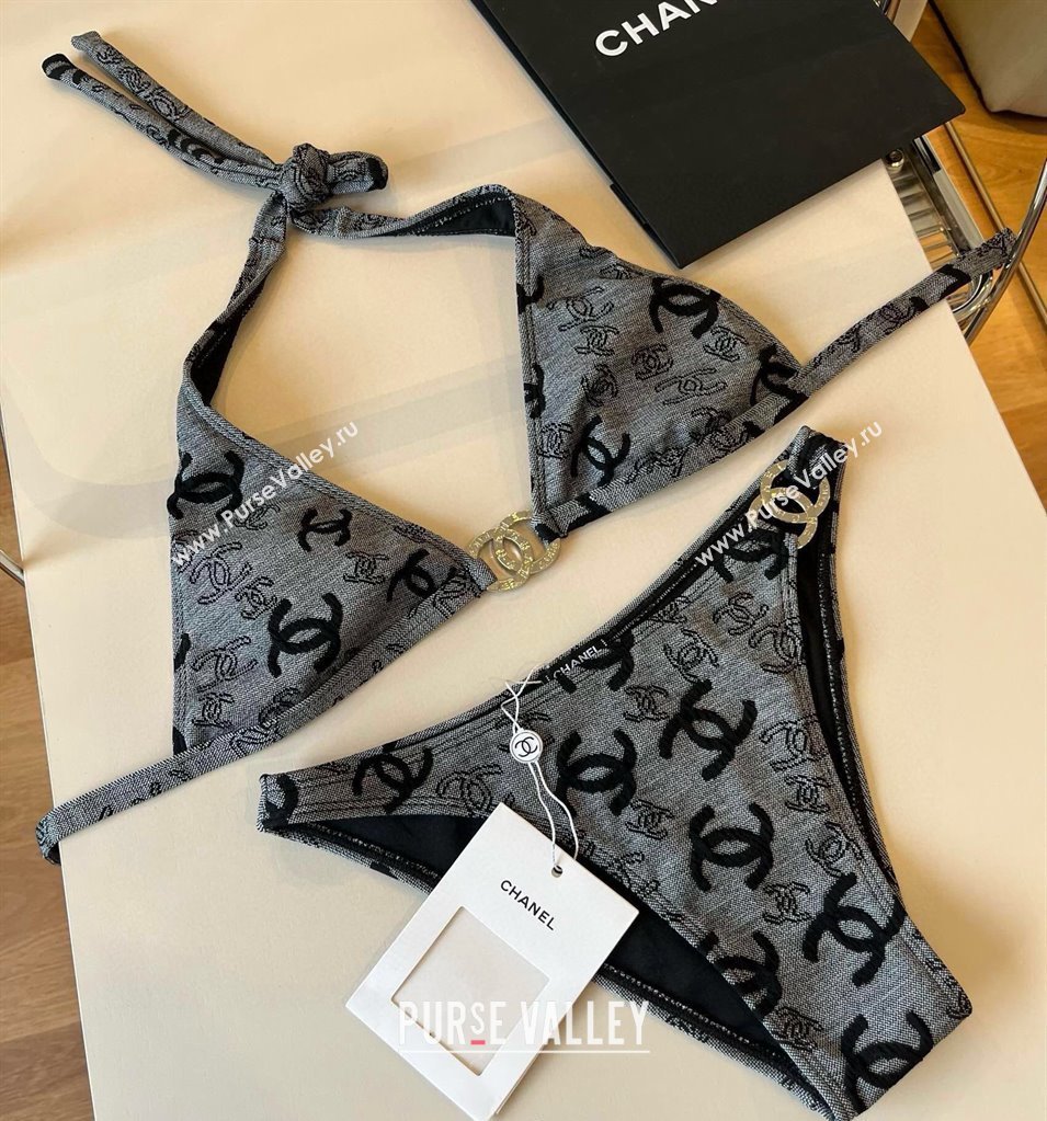 Chanel CC Two-Pieces Swimwear Grey 2025 0513 (XMN-250513082)