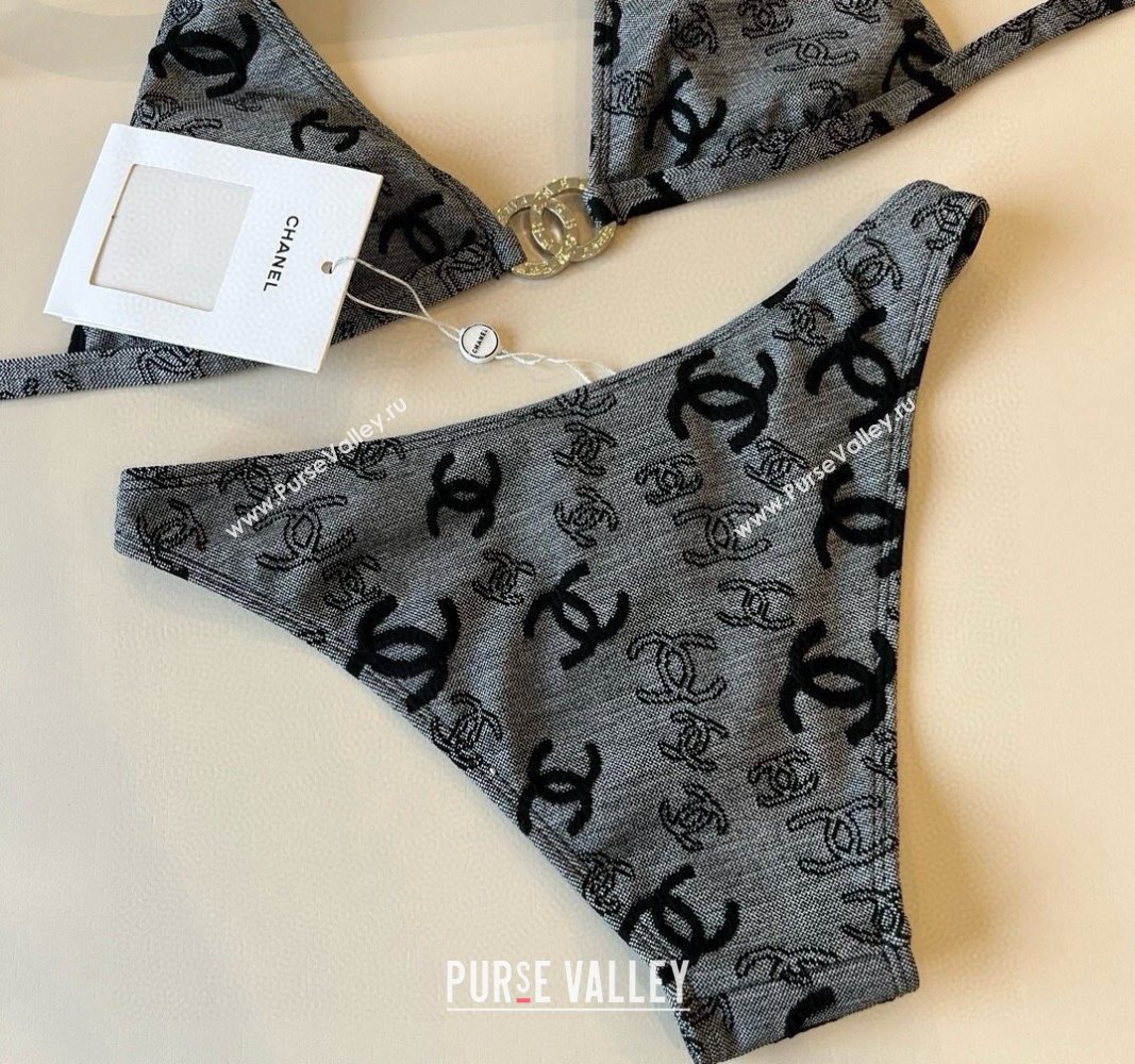 Chanel CC Two-Pieces Swimwear Grey 2025 0513 (XMN-250513082)