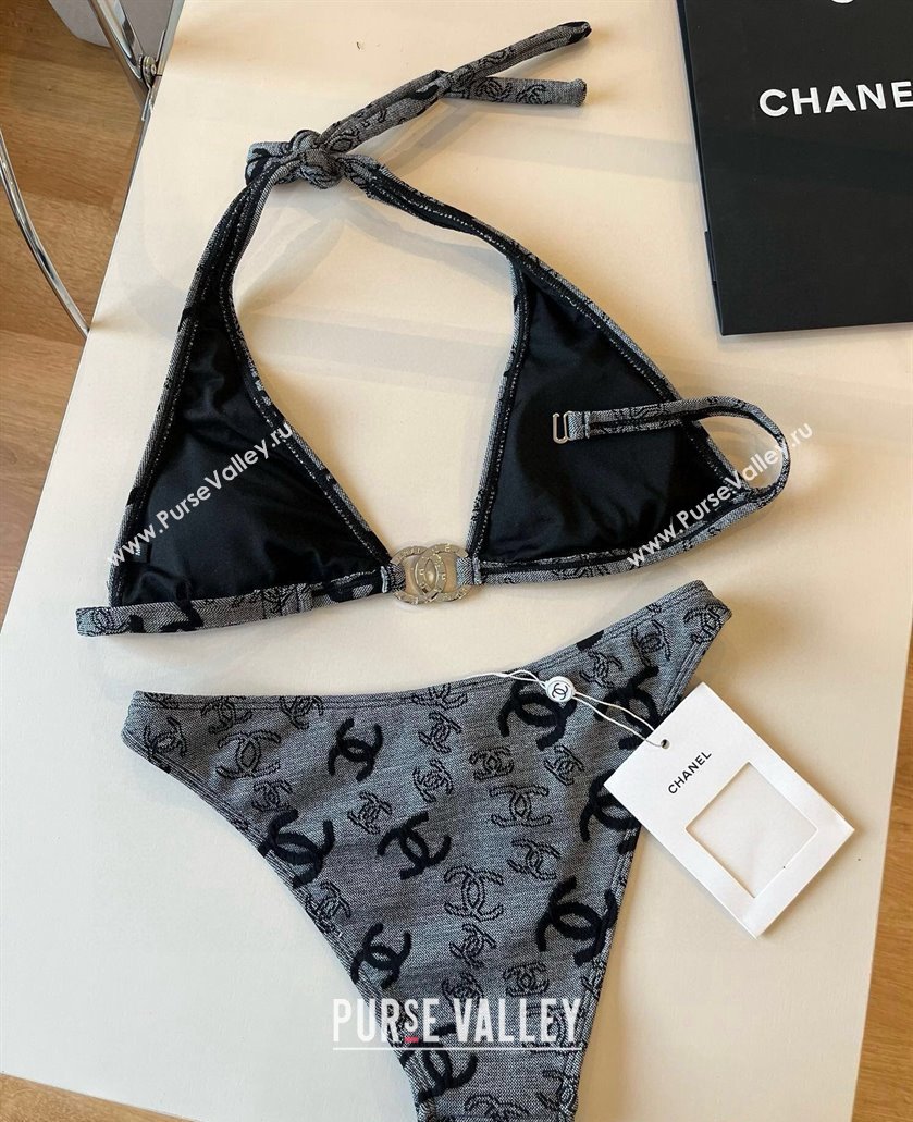 Chanel CC Two-Pieces Swimwear Grey 2025 0513 (XMN-250513082)