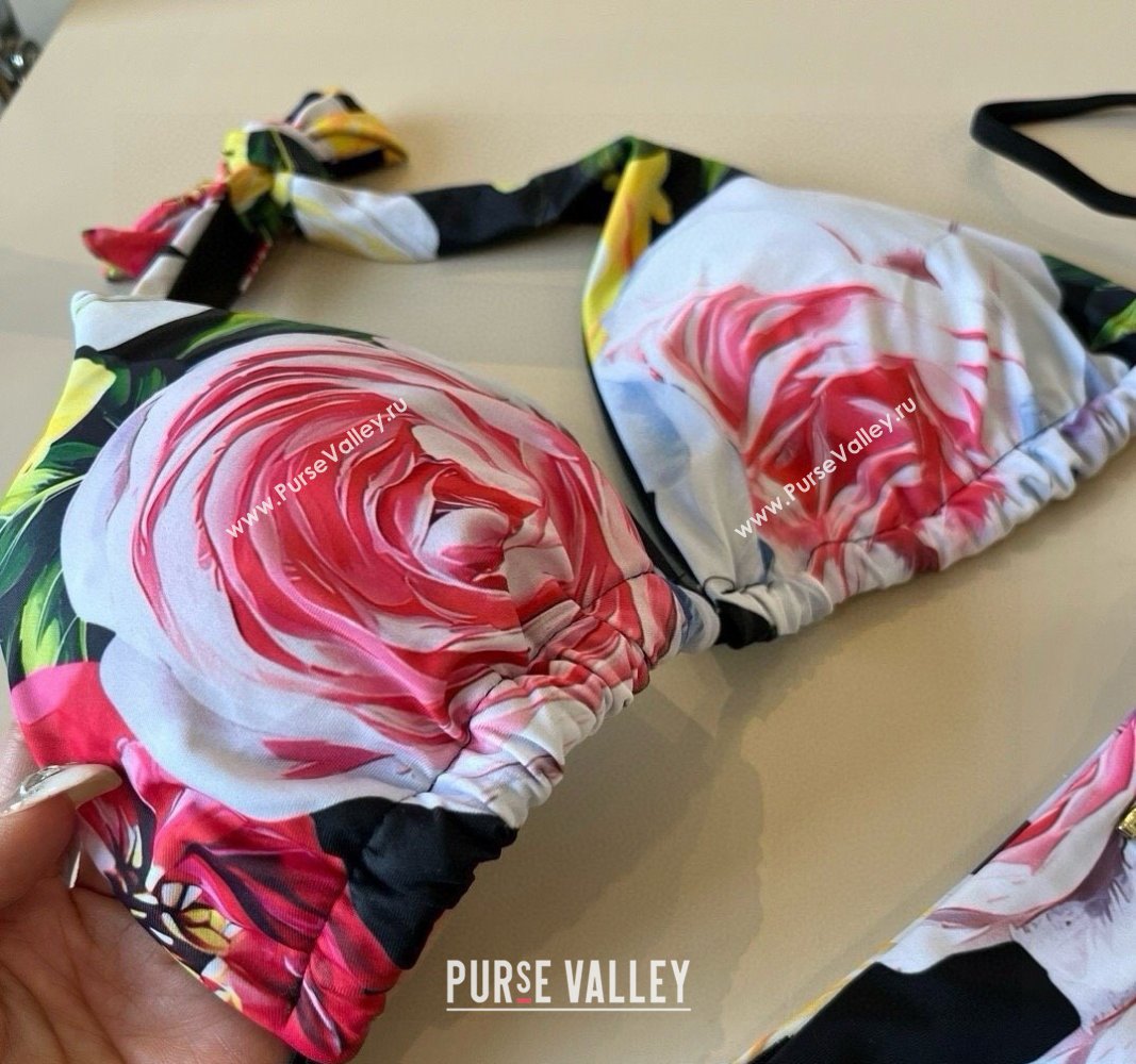 Dolce Gabbana Flower Two-Pieces Swimwear Black 2025 0513 (XMN-250513094)