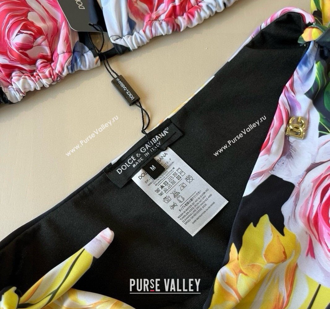 Dolce Gabbana Flower Two-Pieces Swimwear Black 2025 0513 (XMN-250513094)