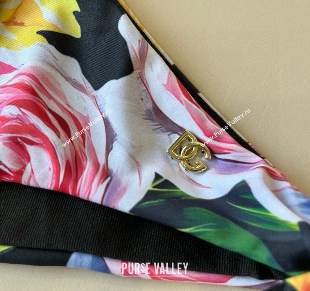 Dolce Gabbana Flower Two-Pieces Swimwear Black 2025 0513 (XMN-250513094)