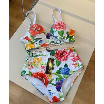 Dolce Gabbana Flower One-Piece Swimwear White 2025 0513 (XMN-250513095)