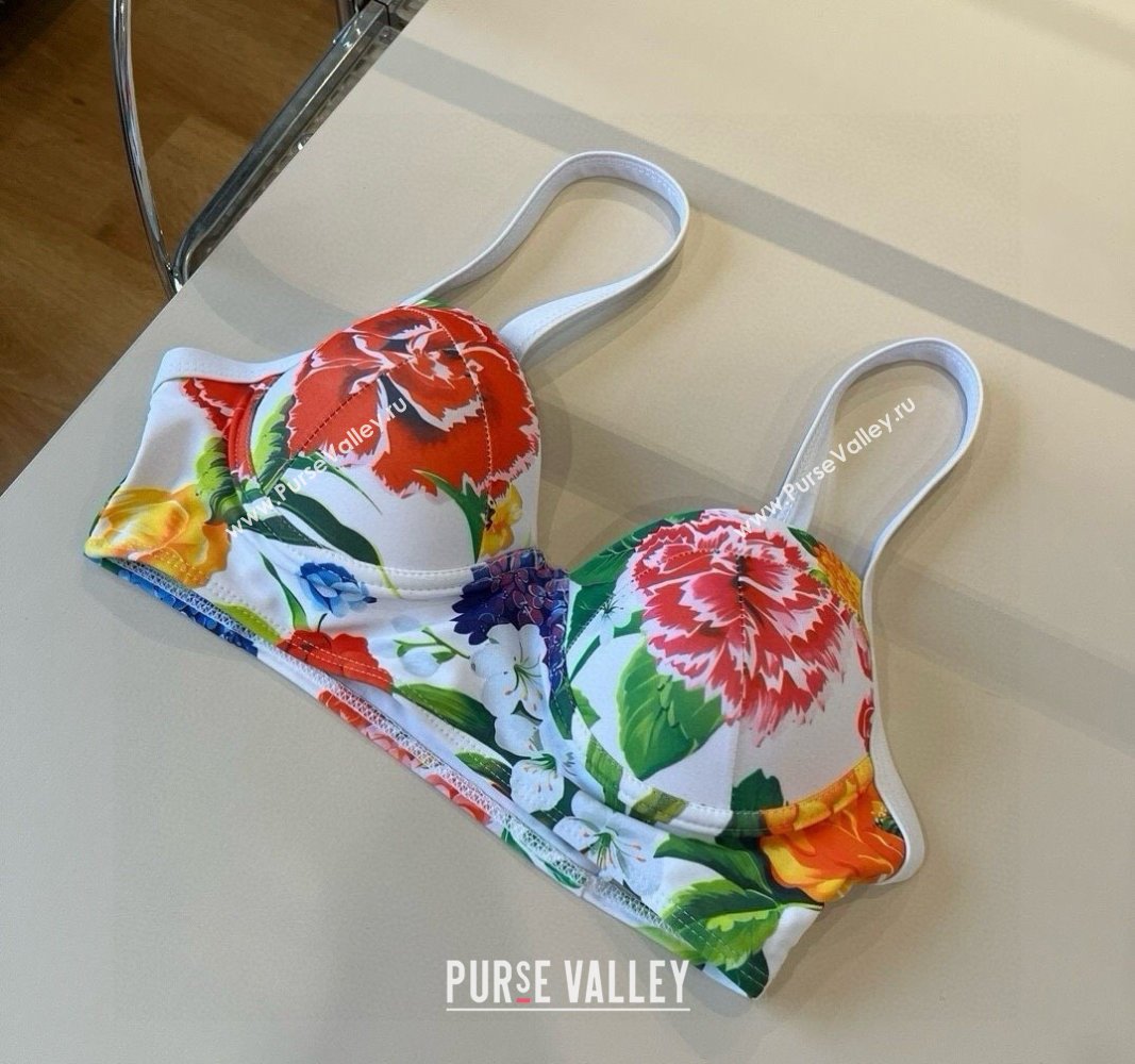 Dolce Gabbana Flower One-Piece Swimwear White 2025 0513 (XMN-250513095)