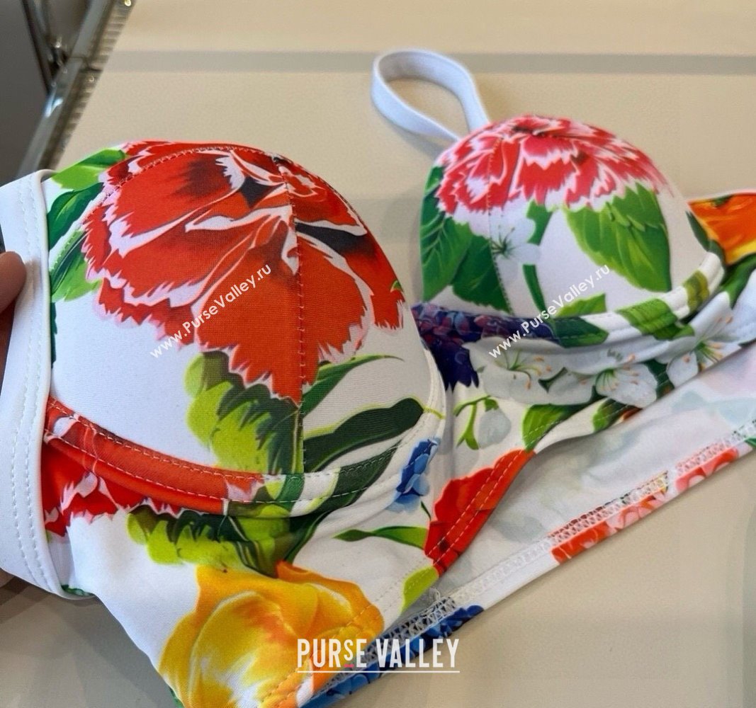 Dolce Gabbana Flower One-Piece Swimwear White 2025 0513 (XMN-250513095)