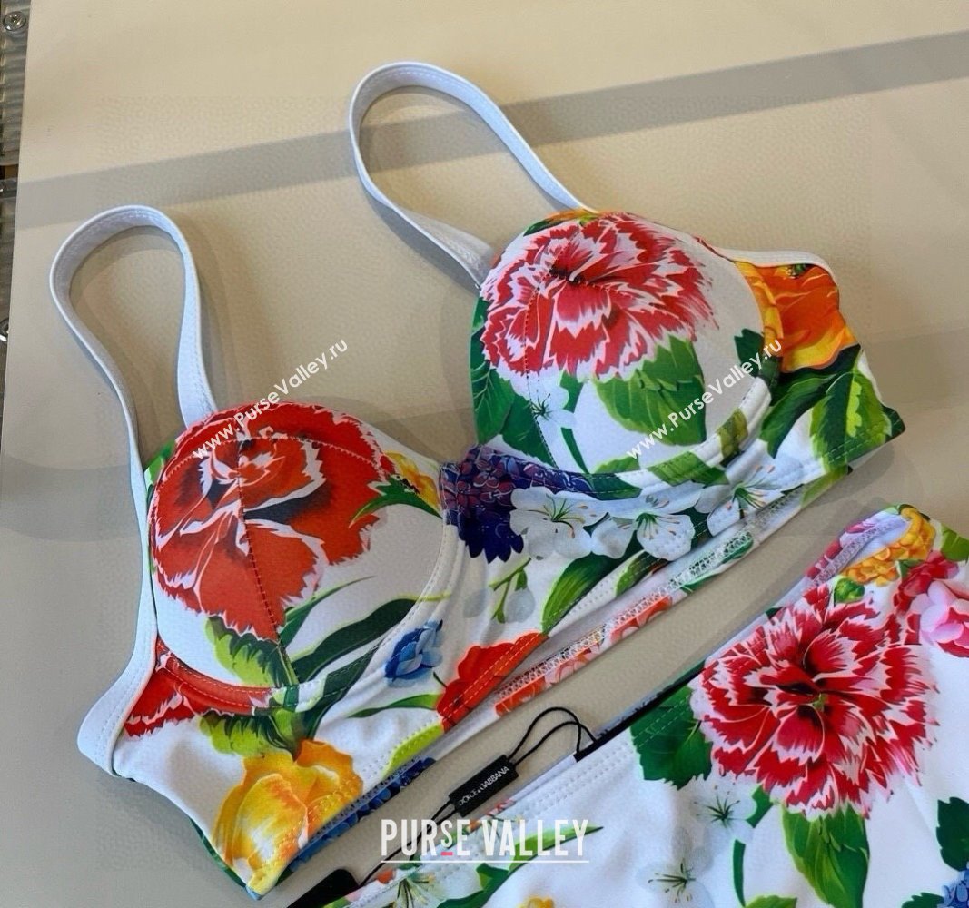 Dolce Gabbana Flower One-Piece Swimwear White 2025 0513 (XMN-250513095)