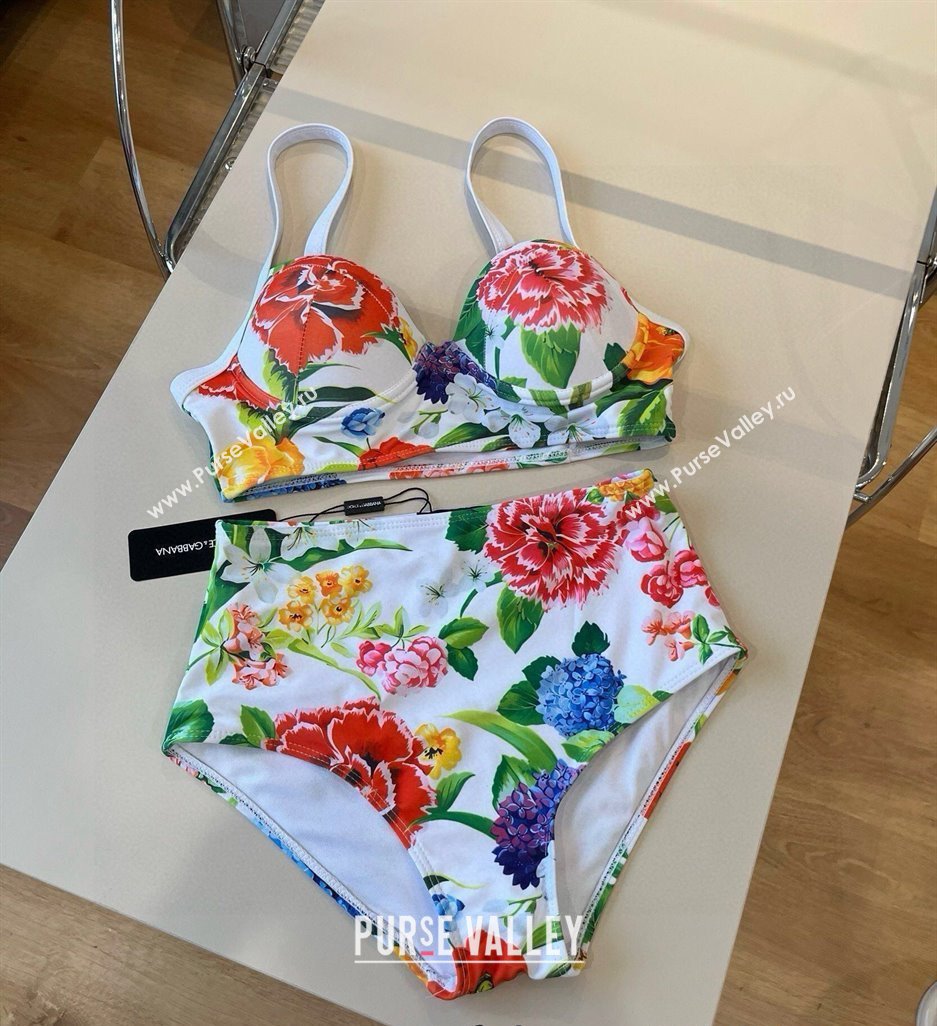Dolce Gabbana Flower One-Piece Swimwear White 2025 0513 (XMN-250513095)
