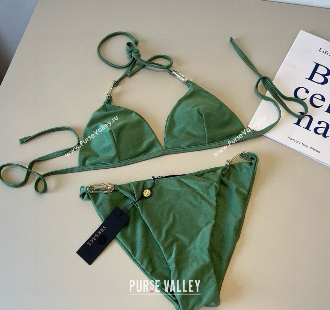 Versace Two-Pieces Swimwear with Pin Green 2025 0513 (XMN-250513076)