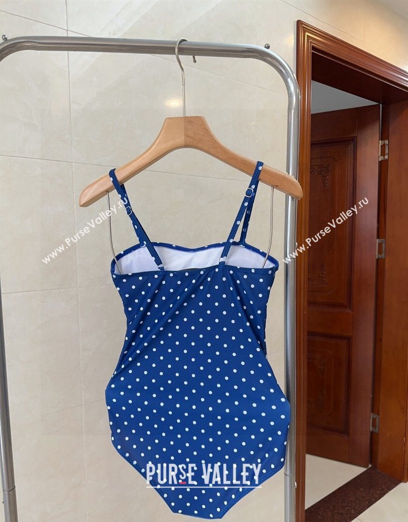 Dior One-Piece Dotted Swimwear Blue 2025 0616 (SHI-250616038)