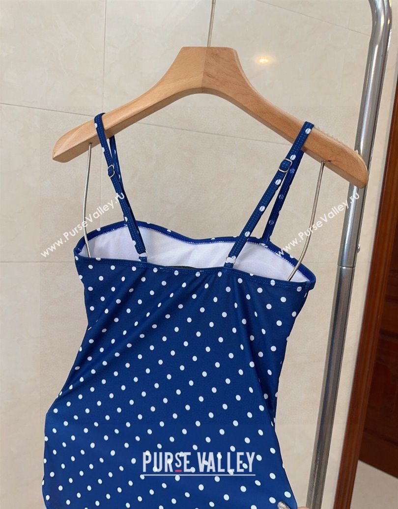 Dior One-Piece Dotted Swimwear Blue 2025 0616 (SHI-250616038)