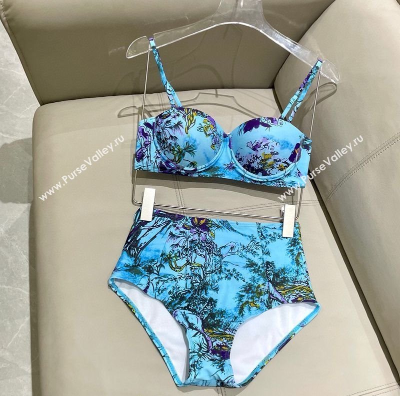 Dior Two-Pieces Swimwear Light Blue 2025 0616 (SHI-250616040)