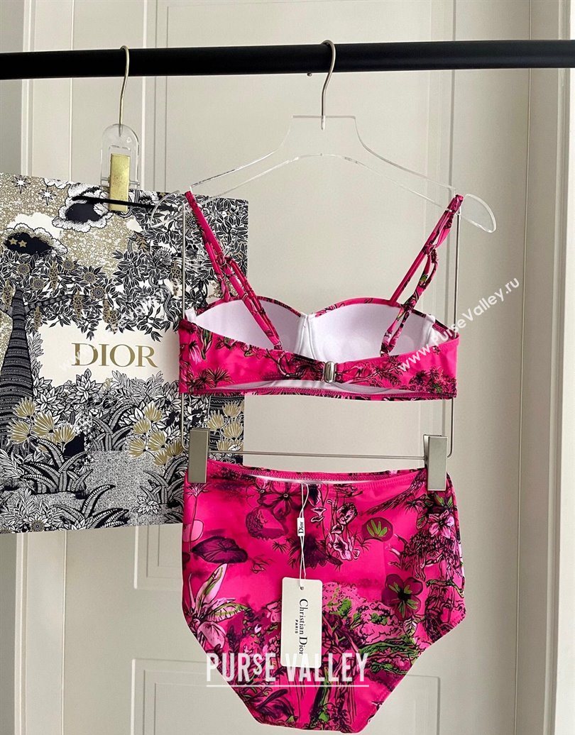 Dior Two-Pieces Swimwear Dark Pink 2025 0616 (SHI-250616041)
