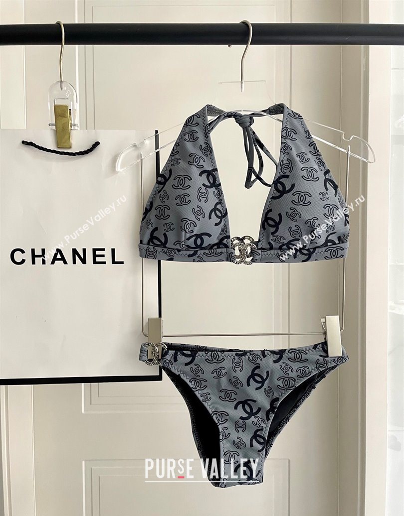 Chanel Two-Pieces Swimwear Dark Grey 2025 0616 (SHI-250616042)