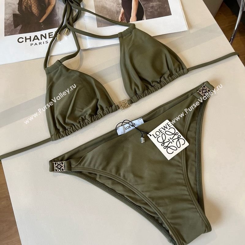 Loewe Bikini with Lace-up Green 2025 0723 (WM-250723020)