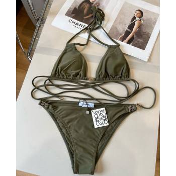 Loewe Bikini with Lace-up Green 2025 0723 (WM-250723020)
