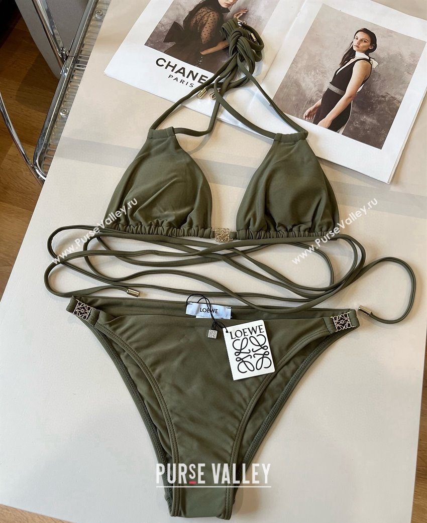 Loewe Bikini with Lace-up Green 2025 0723 (WM-250723020)