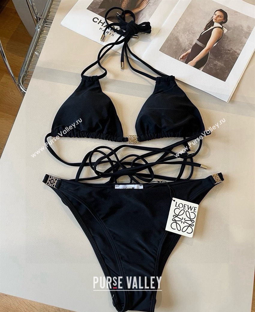 Loewe Bikini with Lace-up Black 2025 0723 (WM-250723021)