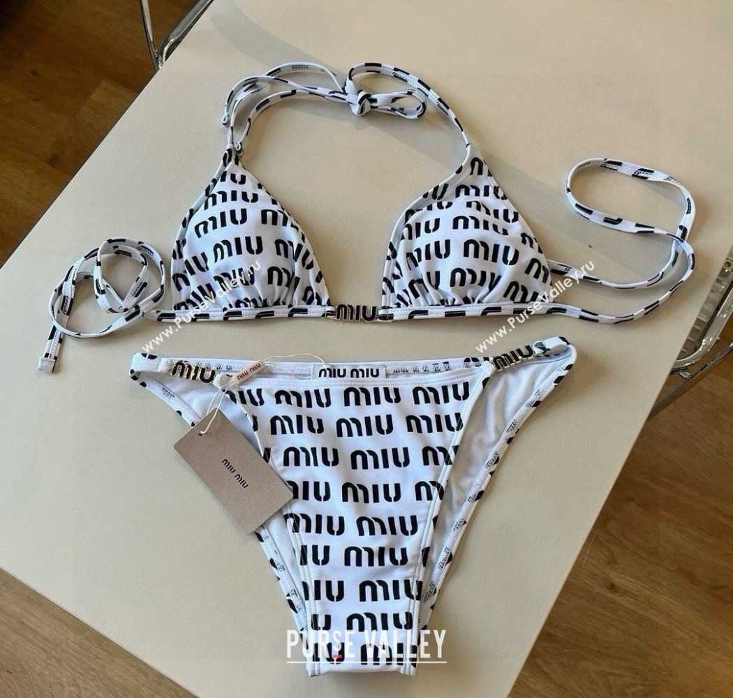 Miu Miu Logo Allover Bikini Black/White 2025 0723 (WM-250723011)