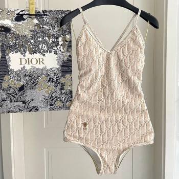 Dior Oblique Swimsuit Beige 2025 0723 (SHI-250723035)