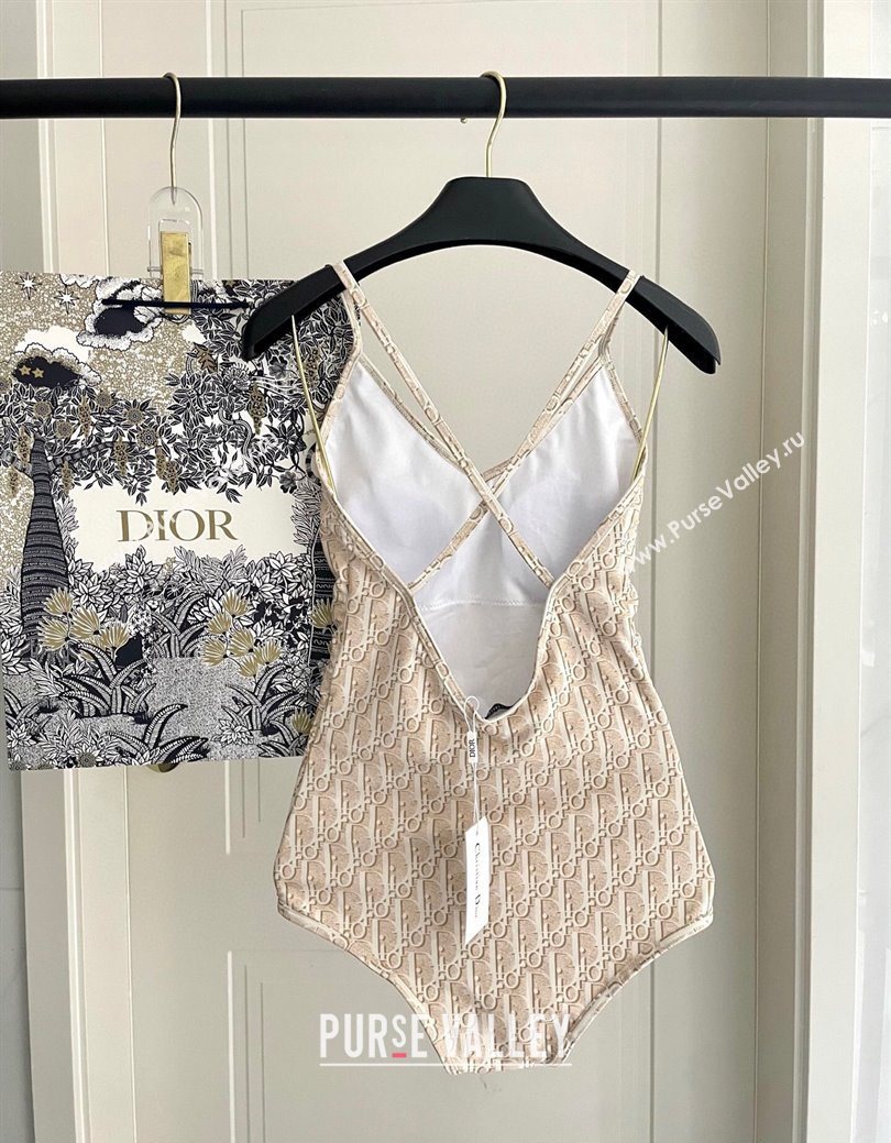 Dior Oblique Swimsuit Beige 2025 0723 (SHI-250723035)