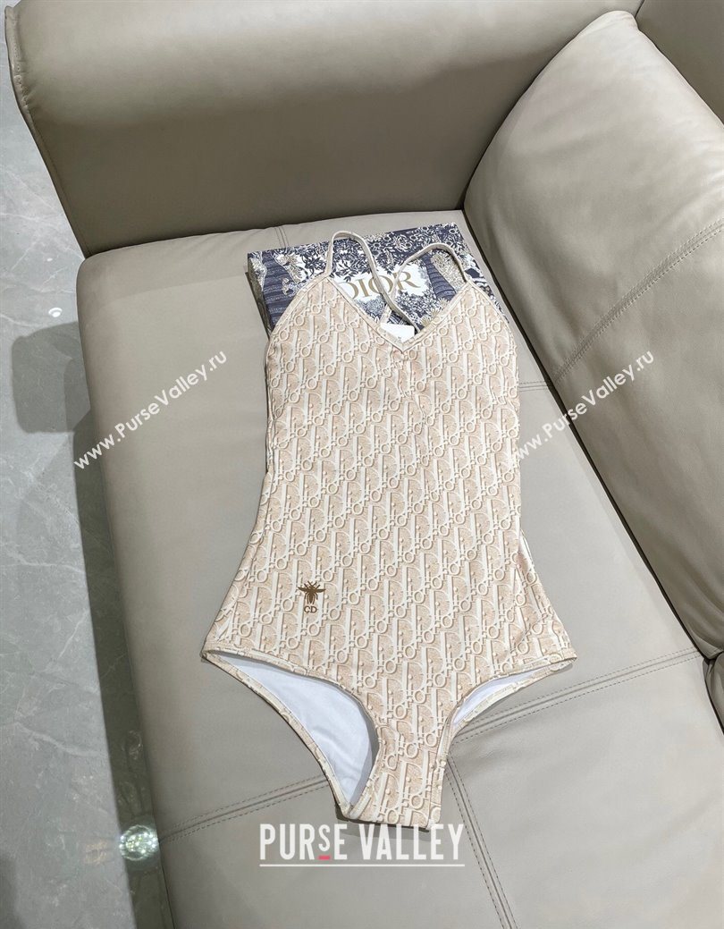 Dior Oblique Swimsuit Beige 2025 0723 (SHI-250723035)
